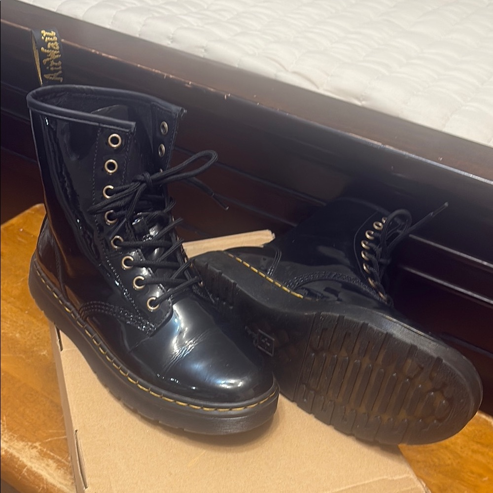 Dr. Martens Black Patent Leather Boots
